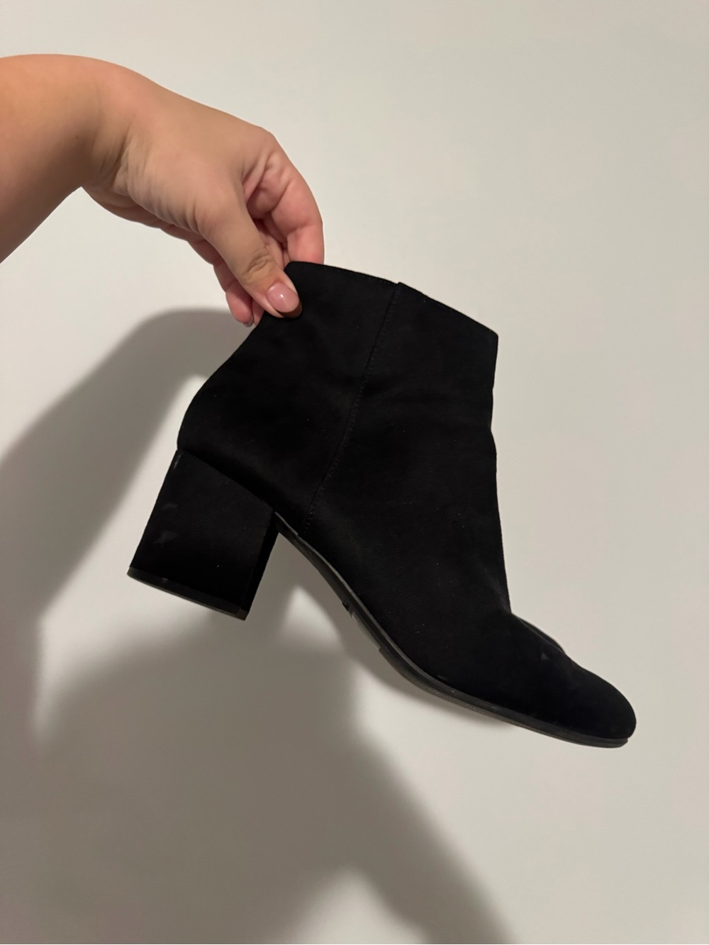 Call It Spring Black Suede Block Heel Ankle Booties